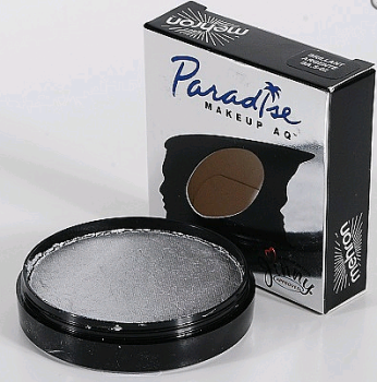 MEHRON cake barva na obličej a tělo metalická STŘÍBRNÁ šedá 40g