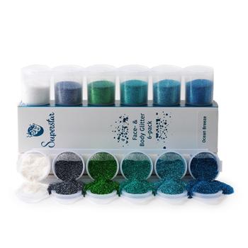 Ocean Breeze Glitter Mix Sixpack 90 ml. sada &scaron;esti třpytek na twinkle tattoo