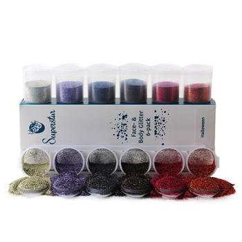 Halloween Glitter Mix Sixpack 90 ml. sada &scaron;esti třpytek na twinkle tattoo